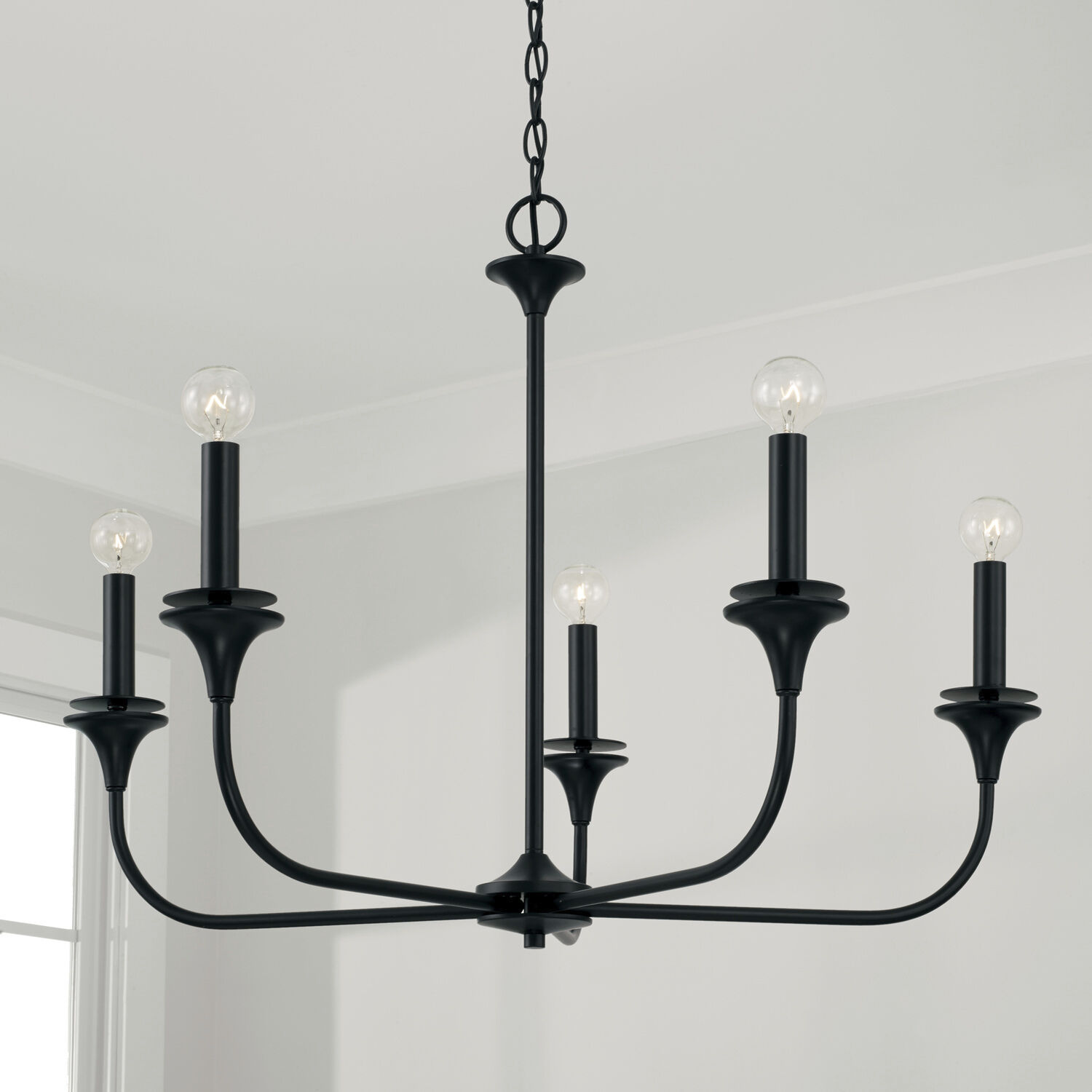 Presley 5 Light 31 inch Matte Black Chandelier Ceiling Light