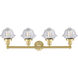 Oxford 4 Light 33.5 inch Satin Gold Bath Vanity Light Wall Light in Clear Glass