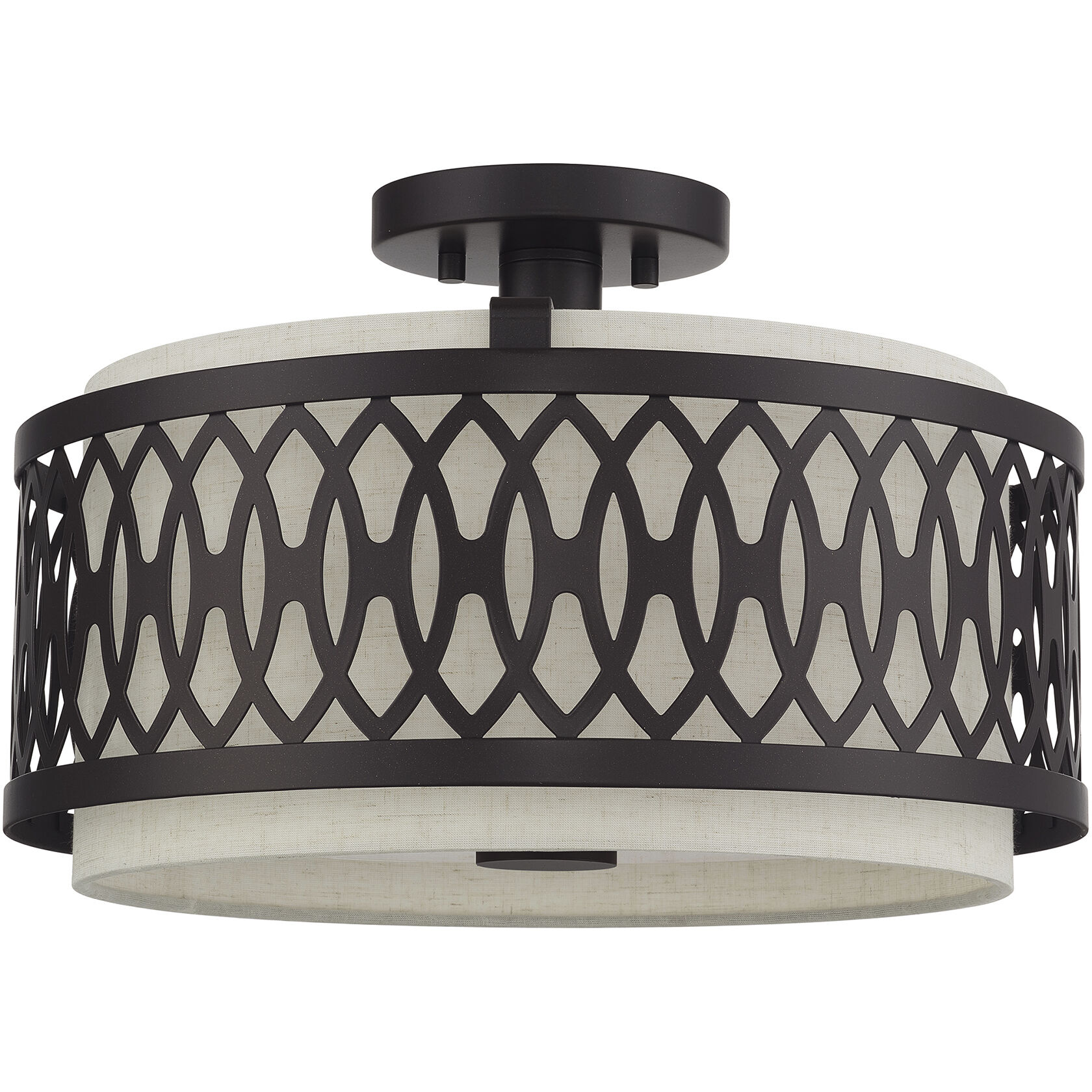 Vistaview 3 Light 15 inch English Bronze Semi-Flush Ceiling Light