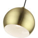 Stockton 1 Light 8 inch Antique Brass with Polished Brass Accents Mini Pendant Ceiling Light, Globe
