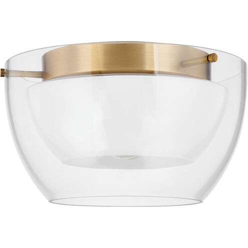 Dutton 1 Light 14 inch Patina Brass Flush Mount Ceiling Light