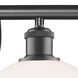 Ballston Athens 2 Light 16 inch Oil Rubbed Bronze Bath Vanity Light Wall Light in Matte White Glass, Ballston