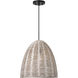 Sean Lavin Norman 1 Light 15.5 inch Midnight Black with Ash Wicker Pendant Ceiling Light