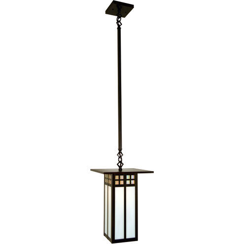 Glasgow 1 Light 9 inch Mission Brown Pendant Ceiling Light in Off White
