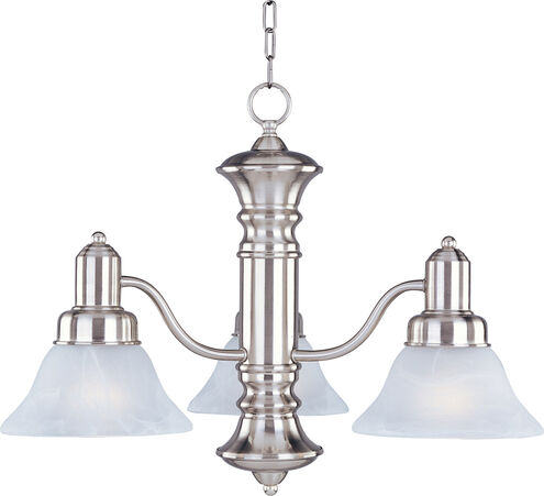 Newburg 3 Light 23 inch Satin Nickel Down Light Chandelier Ceiling Light