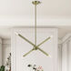 Monaco 4 Light 28 inch Antique Brass Linear Chandelier Ceiling Light