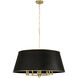 Coco 8 Light 32 inch Matte Black/French Gold Pendant Ceiling Light