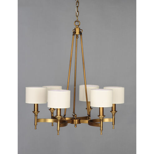 Fairmont 6 Light 30 inch Natural Aged Brass Single Tier Chandelier Ceiling Light