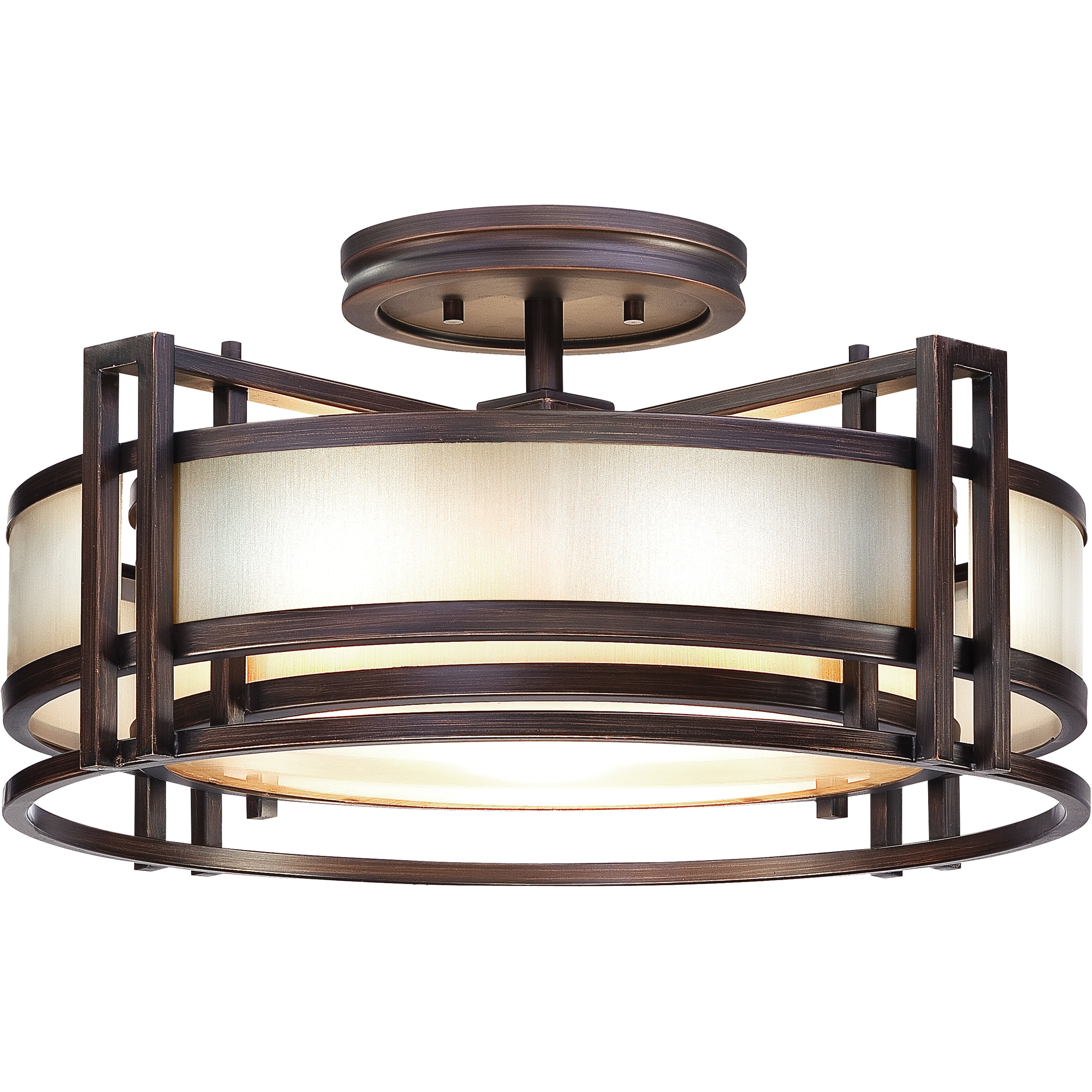 Underscore 3 Light 22 inch Cimmaron Bronze Semi Flush Ceiling Light