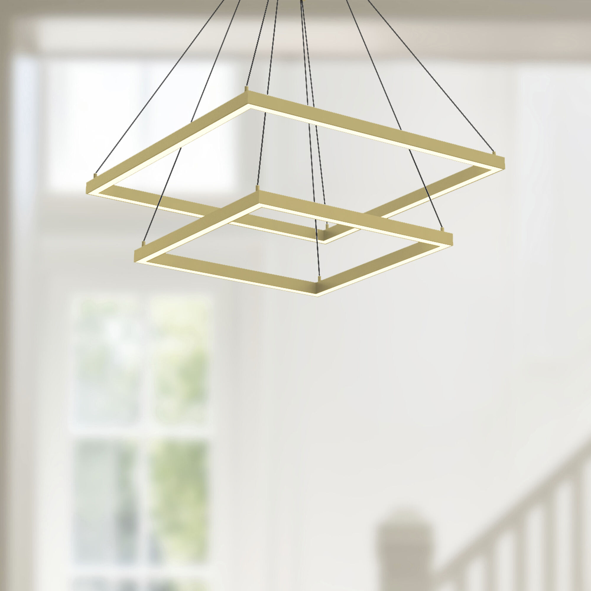 Piazza LED 23.63 inch Brushed Gold Chandelier Ceiling Light