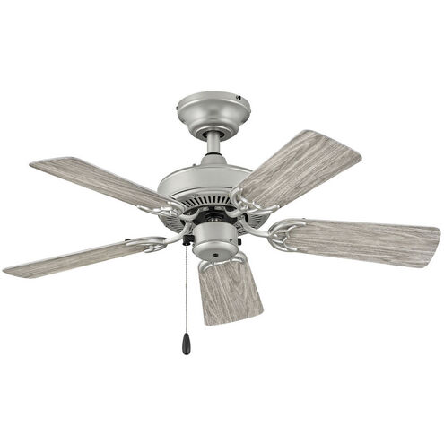 Cabana 36 inch Brushed Nickel with Weathered Wood Blades Fan, Regency Series