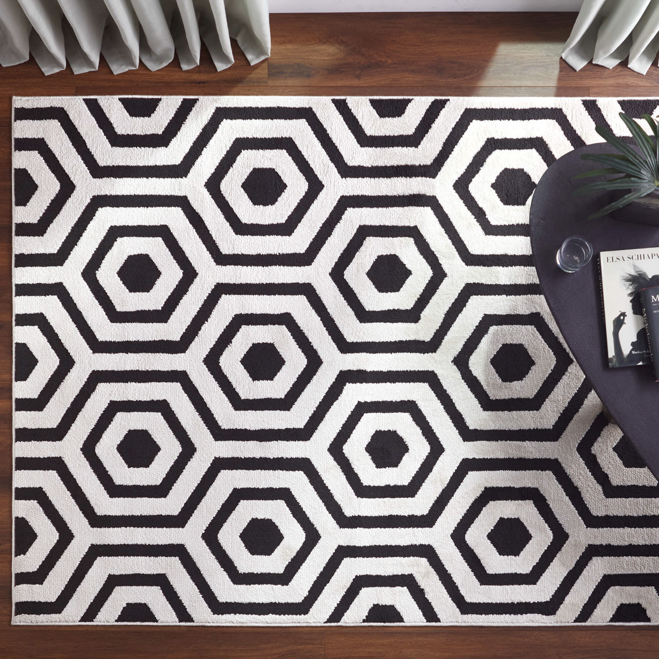 Optika 158 X 118 inch Black/White Rug in 10 x 13