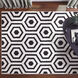 Optika 36 X 24 inch Black/White Rug in 2 x 3