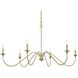 Rohan 6 Light 54 inch Brass Chandelier Ceiling Light