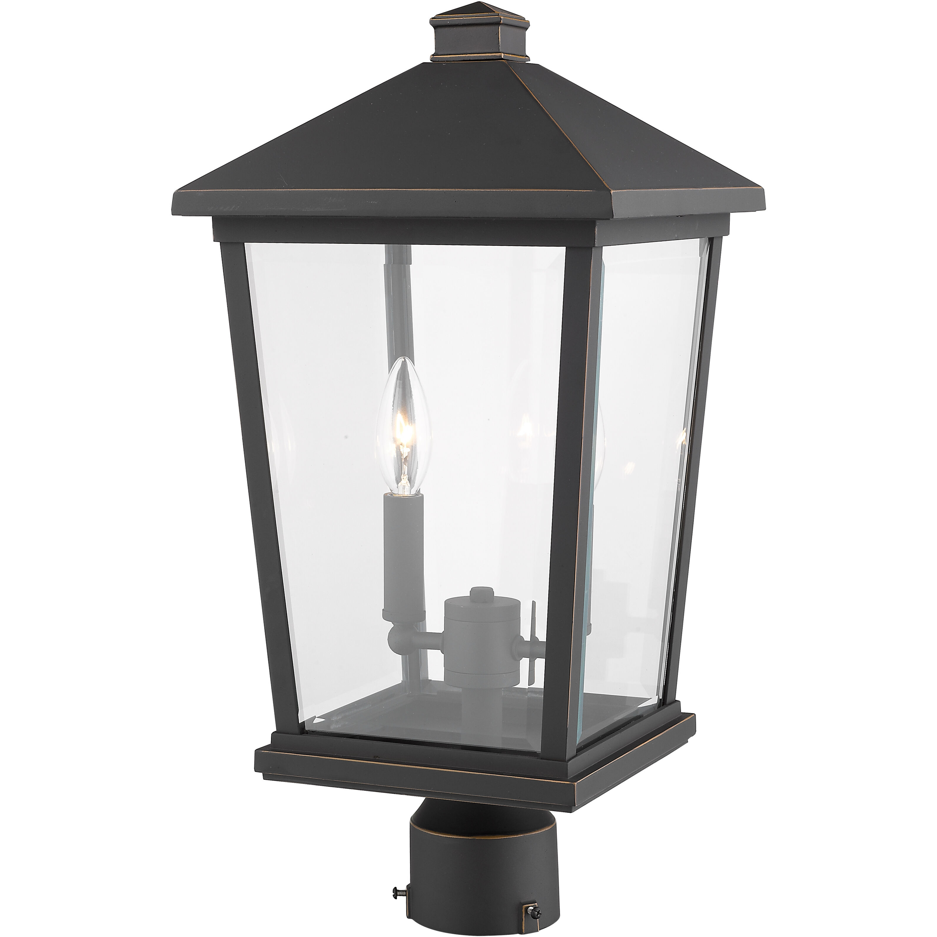 Beacon 2 Light 19.5 inch Oil Rubbed Bronze Outdoor Post Mount Fixture in 8