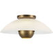 Umbra 1 Light 14 inch Vintage Brass Semi-Flush Mount Ceiling Light in Opal Glass Shade