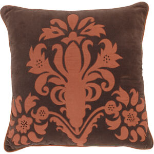 Decorative Pillows 18 inch Burnt Orange, Dark Brown Pillow Kit