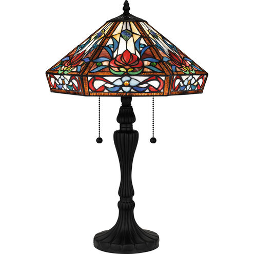 Brenner 24.25 inch 75.00 watt Matte Black Table Lamp Portable Light, Tiffany