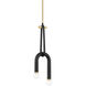 Whit 2 Light 7 inch Aged Brass/Black Pendant Ceiling Light