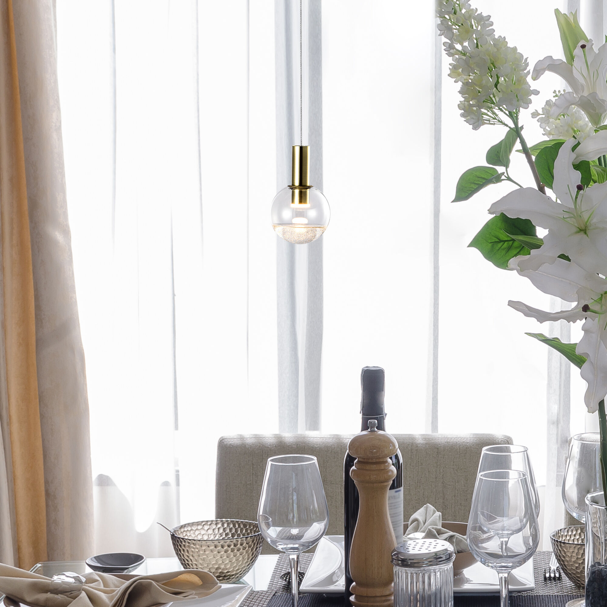 Artisan Collection/SIENNA Series 4.75 inch Brass Pendant Ceiling Light