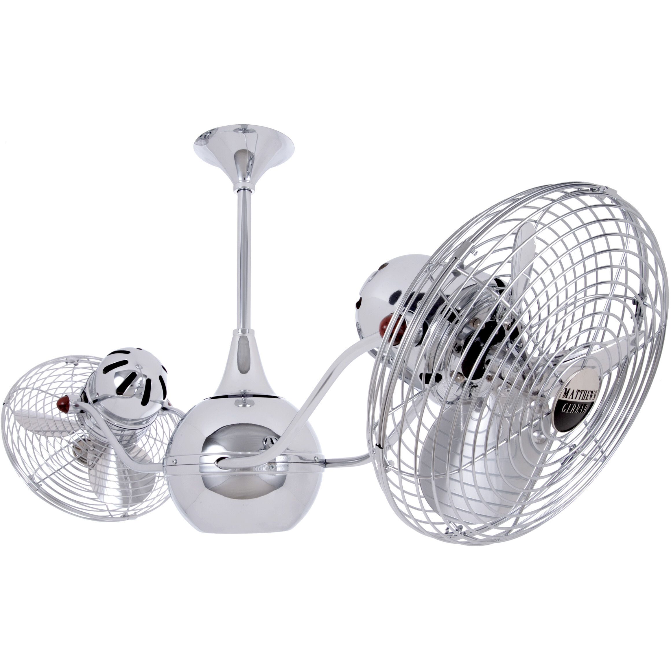 Matthews-Gerbar Vent-Bettina 13 inch Polished Chrome Rotational Ceiling Fan, Matthews-Gerbar
