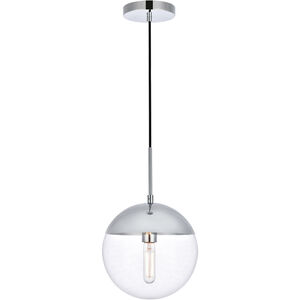 Eclipse 1 Light 10 inch Chrome Pendant Ceiling Light