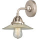 Nouveau 2 Halophane LED 9 inch Brushed Satin Nickel Sconce Wall Light in Clear Halophane Glass