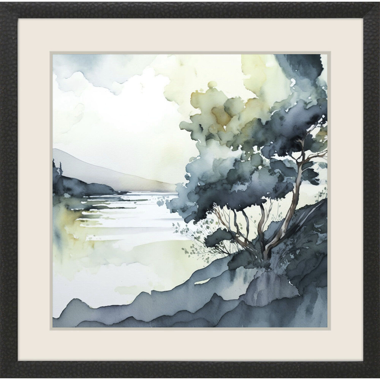 Wanderlust Calling Whispers in the Wind Blue and Brown and Green and Multi Framed Art