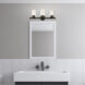 Manhattan 3 Light 22.5 inch Polished Black Chrome Vanity Sconce Wall Light