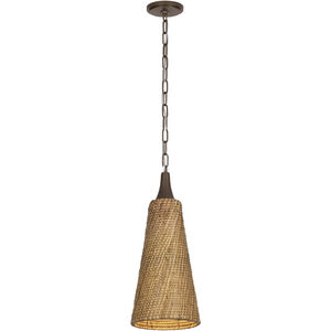 Kenzo 1 Light 8.5 inch Bronze Leaf Pendant Ceiling Light