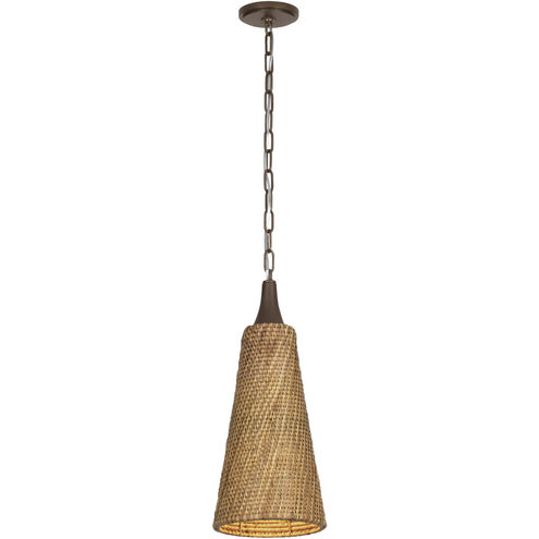 Kenzo 1 Light 8.5 inch Bronze Leaf Pendant Ceiling Light