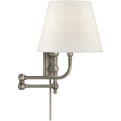 Chapman & Myers Pimlico 25 inch 60.00 watt Antique Nickel Swing Arm Sconce Wall Light in Linen