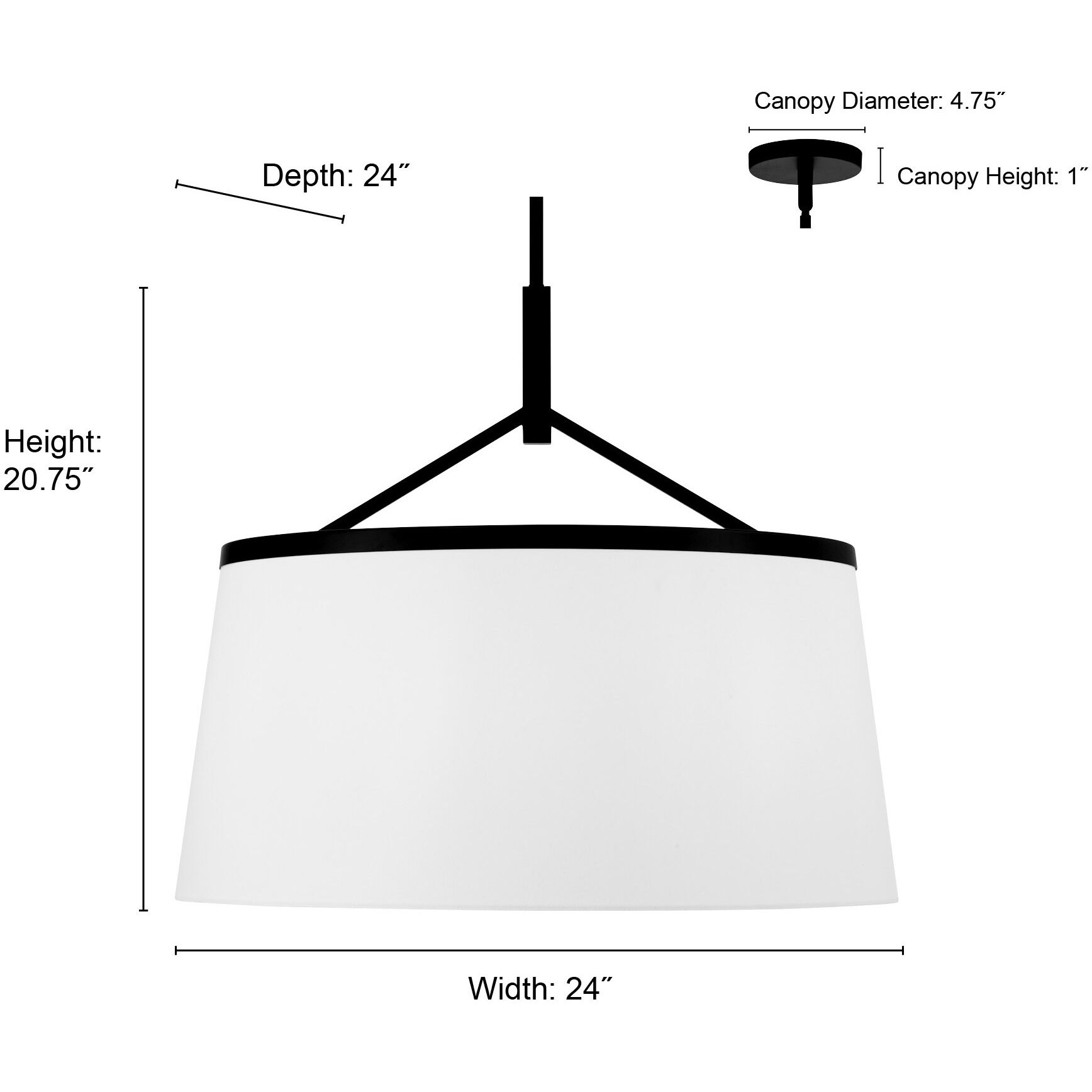 Montrine 6 Light 24 inch Matte Black Pendant Ceiling Light
