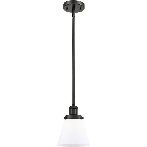 Ballston Small Cone 1 Light 6 inch Oil Rubbed Bronze Pendant Ceiling Light in Matte White Glass, Ballston