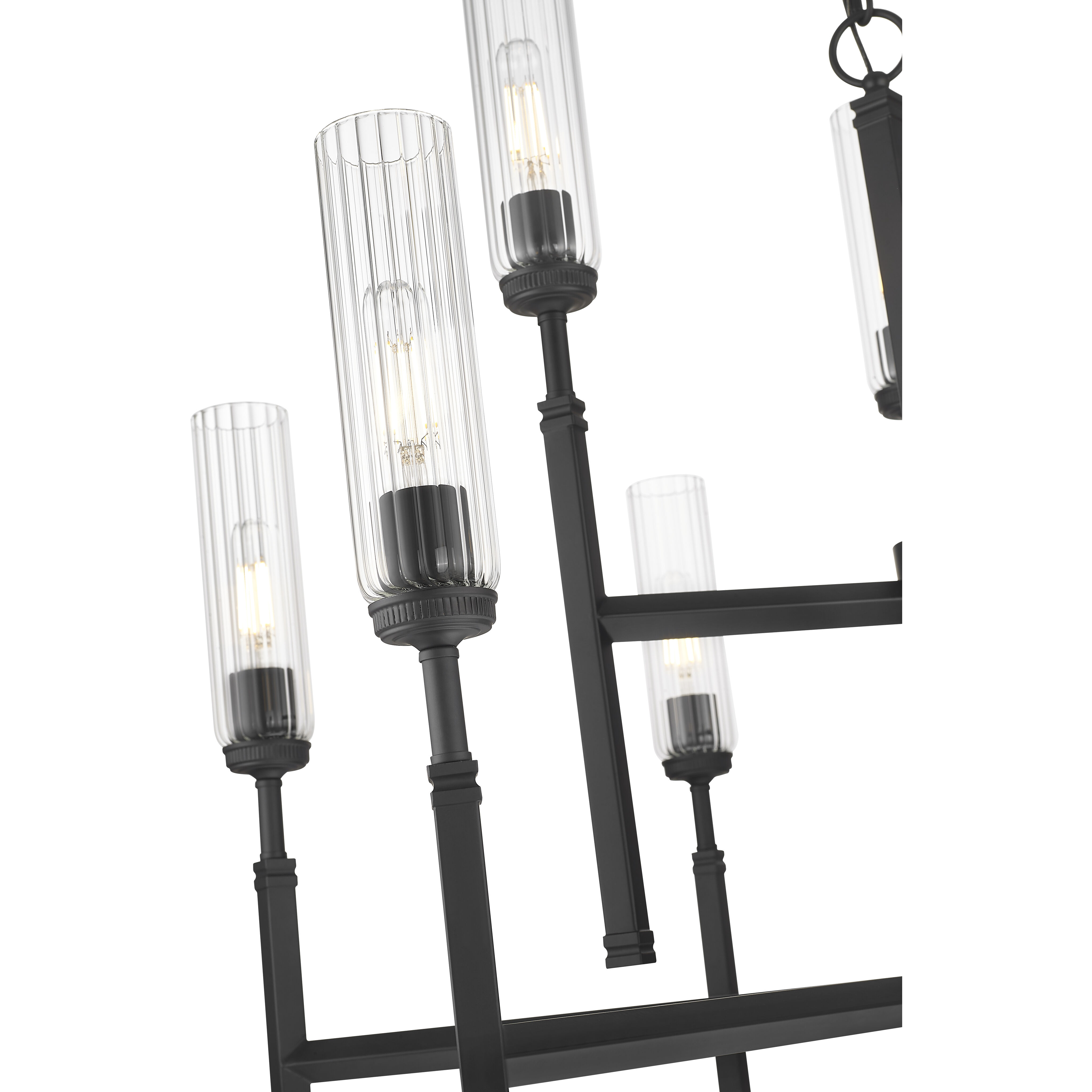 Esme 9 Light 38 inch Matte Black Chandelier Ceiling Light