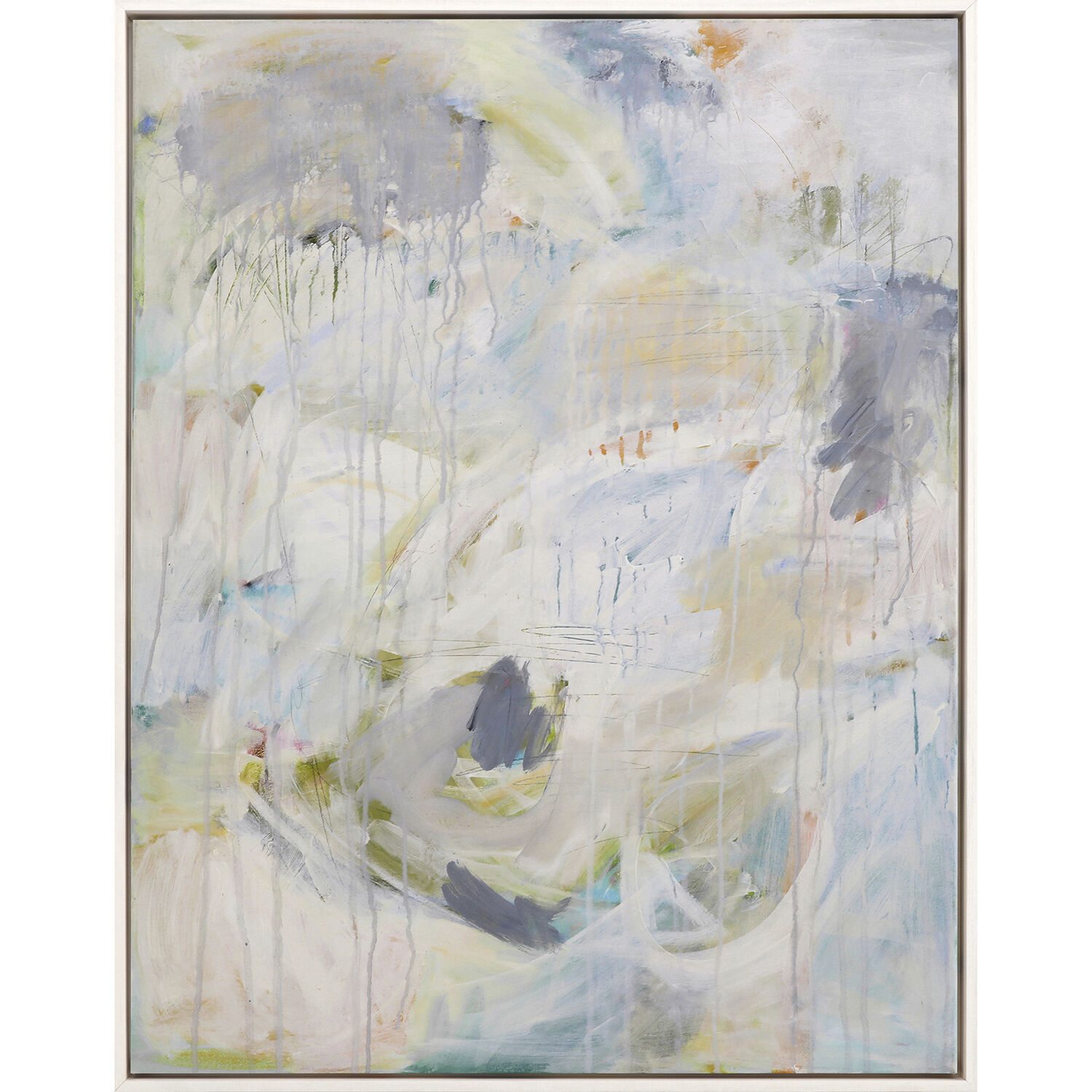 Abstract Blue and Beige and Neutral and Purple Canvas