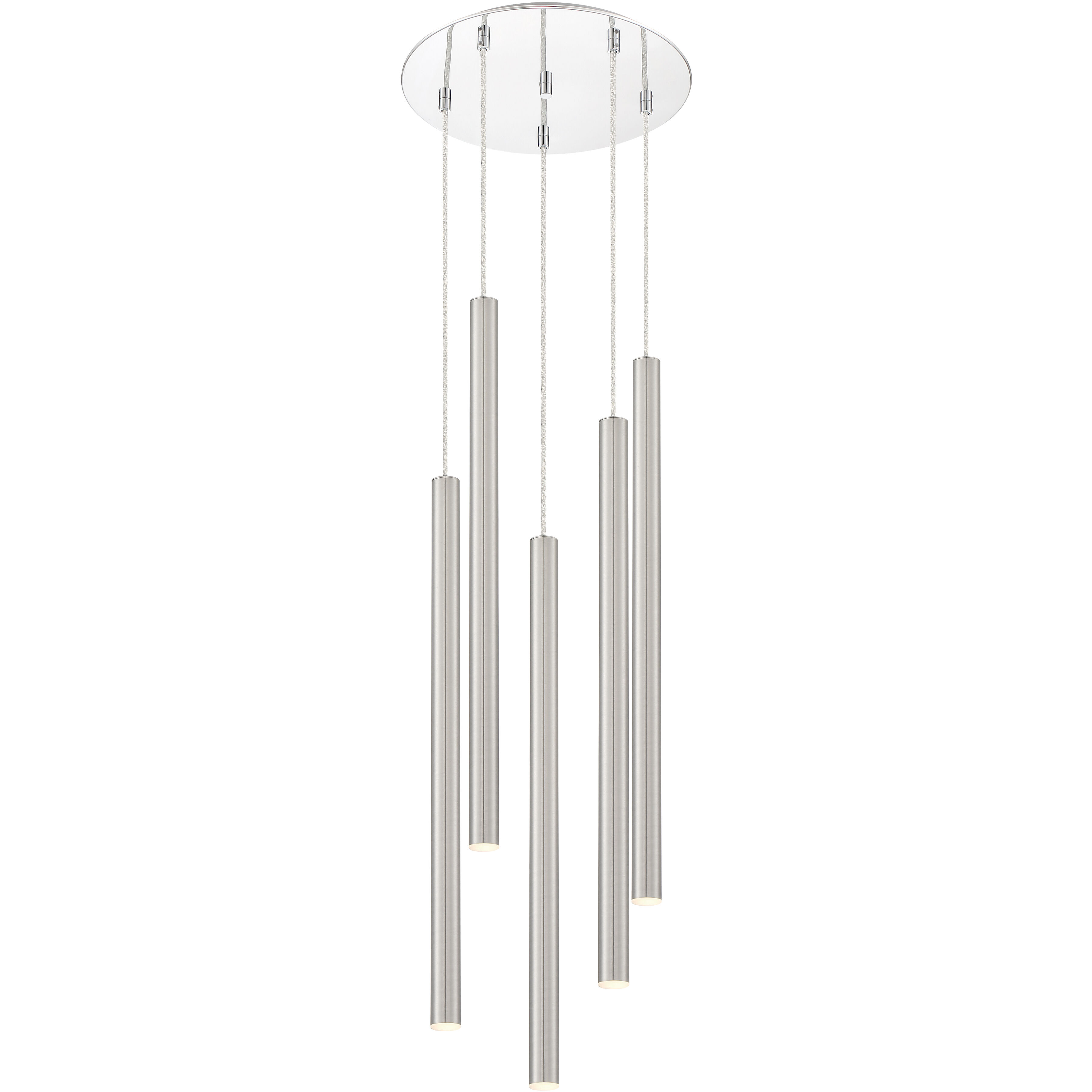 Forest LED 13.5 inch Chrome Chandelier Ceiling Light in Brushed Nickel Steel, 19
