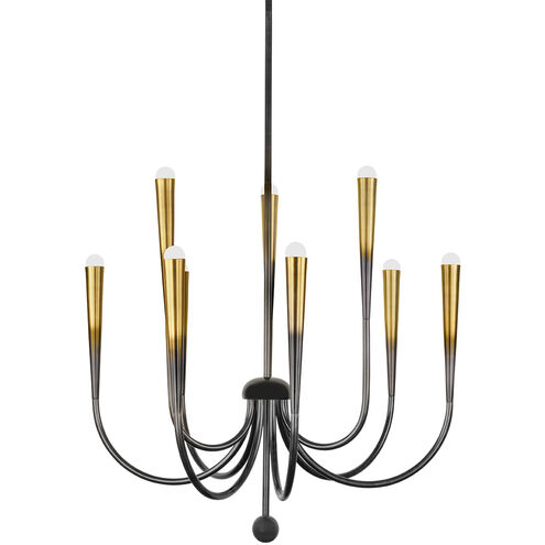 Adley 9 Light 39.75 inch Gradient Brass Chandelier Ceiling Light