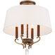 Magnolia Manor 4 Light 19 inch Pale Gold with Distressed Bronze Semi Flush Ceiling Light