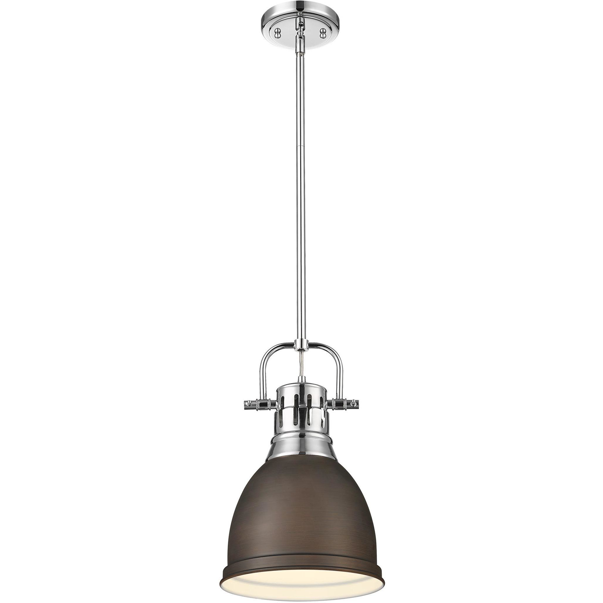 Yep Duncan 1 Light 8.88 inch Chrome Pendant Ceiling Light in Rubbed Bronze