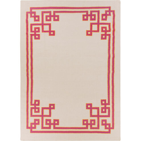 Alameda 63 X 39 inch Fuchsia, Khaki, Bright Orange Rug