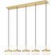 Renaud LED 46 inch Modern Gold Linear Chandelier Ceiling Light