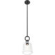 Downtown Urban Hudson 1 Light 6 inch Matte Black Mini Pendant Ceiling Light