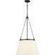 Alora Mood Speakeasy 1 Light 18 inch Matte Black and White Linen Pendant Ceiling Light