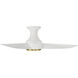 Corona 44 inch Soft Brass Matte White Ceiling Fan