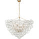 Julie Neill Talia LED 45.5 inch Gild and Clear Swirled Glass Chandelier Ceiling Light