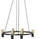 Cerelia 12 Light 36 inch Matte Black/Aged Brass Chandelier Ceiling Light in Matte Black and Aged Brass