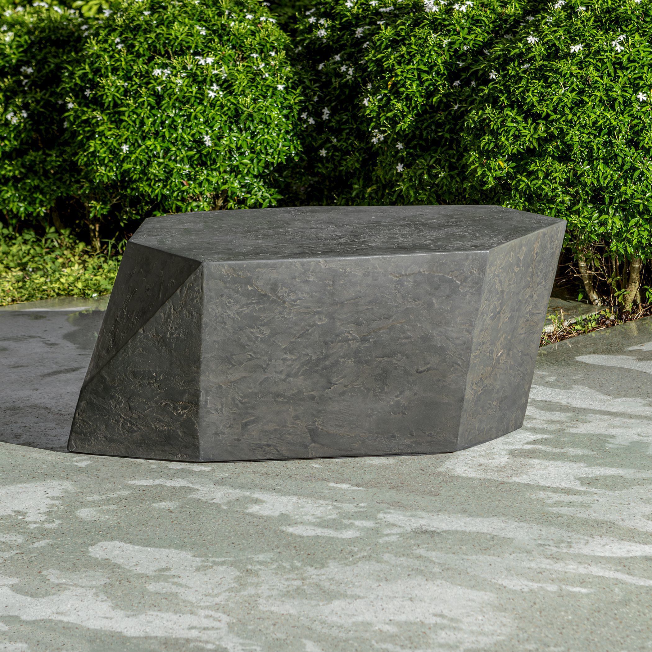 Parra 38 X 15 inch Natural Slate Outdoor Coffee Table