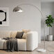 Luna Bella 92 inch 14 watt Satin Nickel and White Arc Floor Lamp Portable Light in Satin Nickel and White Steel