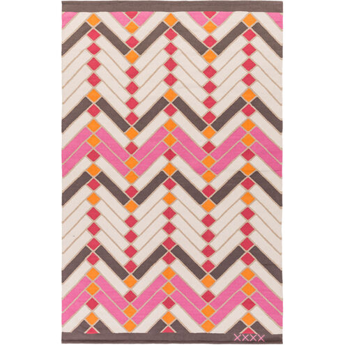 Savannah 72 X 48 inch Pink and Red Area Rug, Cotton